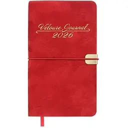 Щотижневик датований Buromax Velour 2026 85 x 153 мм штучна шкіра червоний (BM.2891-05)