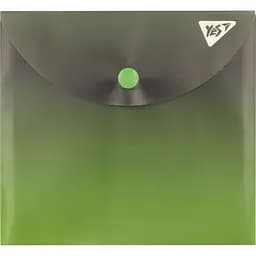 Папка-конверт Yes B6 Fusion на кнопці сіро-зелена (492300)