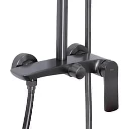 Душова система для душу Qtap Slavonice на два споживача QTSLA110GMB45913 Gunmetal Black PVD, Шліфований чорний хром - мініатюра 3