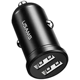 Автомобільний зарядний пристрій Usams C20 Mini dual USB 2.4A Black [53788]