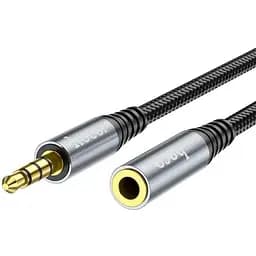 Кабель Hoco UPA20 3.5 audio extension cable male to female L-2 м Темно-сірий