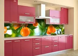 Кухонний фартух Мандарини ПВХ наклейка цитруси апельсини помаранчеві Зелений 60х250 см Happy Pocket Z180800 - мініатюра 5