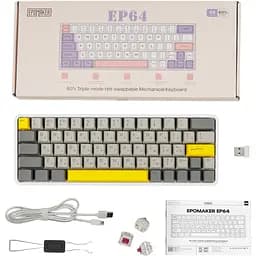 Клавіатура Epomaker EP64 Mulan White механічна бездротова (EP64-W-M) - мініатюра 2