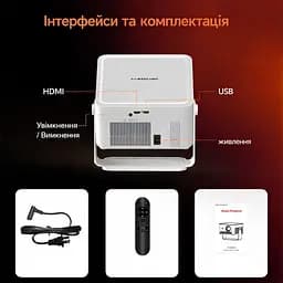 Мультимедійний смарт проектор з автофокусом Magcubic HY450 MAX 1080P 2/16 Гб 1100 ANSI Android 14 - мініатюра 2