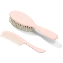 Щітка та гребінець для волосся - натуральна супер м'яка щетина (Рожевий) 568/04 (2000904305070)