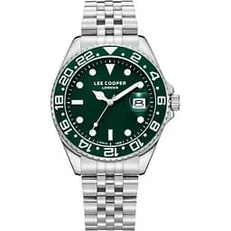 Наручний годинник чоловічий Lee Cooper Daytona Green Сріблястий (3432)