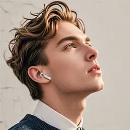 Бездротові навушники Hoco EQ14 Cool color true бездротовий BT headset with touch screen, BT5.4, 40mAh, 500mAh, 7h, white - мініатюра 9