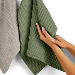 Рушники вафельні Cosas Greek Waffle Bonnie CS1 2 шт., 75x95 см/75x130 см, оливкові/пісочні - мініатюра 8