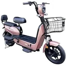 Электрический скутер Scooter 350 Вт (48 В 14.5 Ач) с корзиной розовая бронза