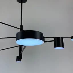 Сучасна чорна LED люстра FLEA з ріжками, що регулюються по осі Line.F DE 31/8 BK - мініатюра 9