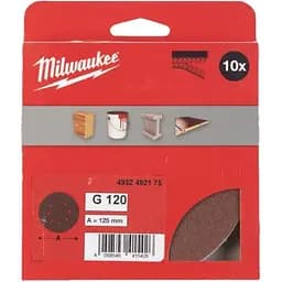 Папір шліфувальний MILWAUKEE діаметр 125/8 HL, зерно 120, (10шт)
