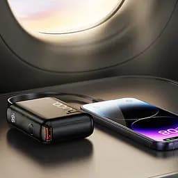 Портативний ЗП Power Bank Hoco J139 Hero 22.5W+PD20W + Lightning 10000 mAh Black - мініатюра 5