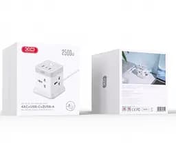 Мережевий подовжувач XO WL20 20W Square 4 розетки + 3 порти (2 USB-A 1 Type-C) кабель 2 метри - мініатюра 2
