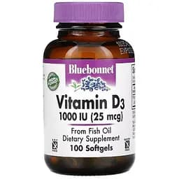 Вітамін D3 Bluebonnet Nutrition 25 мкг 100 капсул