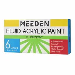 Набор жидких акриловых красок Fluid Fluorescent 6×60 мл MEEDEN