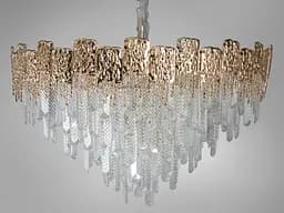 Ексклюзивна, елітна, сучасна кришталева люстра на 18 ламп, золото