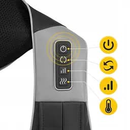 Накидка-масажер 4FIZJO Shiatsu Ultra+ для шиї та спини, акумуляторна 4FJ0611 Black/Grey (P-5907739319098) - мініатюра 9