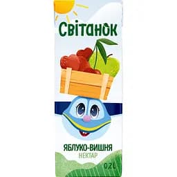 Нектар Свитанок Яблоко и вишня, освещенный 0.2 л (922453)