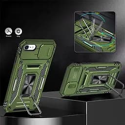 Ударостійкий чохол Camshield Army Ring для Apple iPhone 7 / 8 / SE (2020) (4.7) Оливковий / Army Green - мініатюра 4