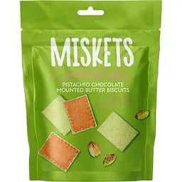 Печиво Miskets в білому шоколаді зі смаком фісташок 50 г