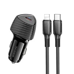 Адаптер автомобильный BOROFONE Solid single-port PD30W Car Charger C to Lightning BZ31B |1Type-C, 30W/3A, PD/QC|
