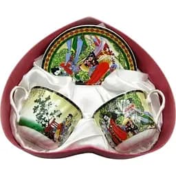 Сервиз фарфор "Девушки" 2 чашки 160 мл + 2 блюдца (h-6 см, d-8 см, d блюдца 14 см) (2HE79)