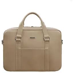 Шкіряна сумка для ноутбука та документів світло-бежева