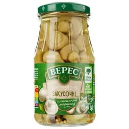Гриби Верес шампіньйони закусочні, мариновані, 260 г (9616)