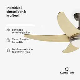 Стельовий вентилятор Klarstein Bolero Smart 55 Вт Бежевий (10046058) - мініатюра 3