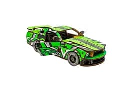 Дерев'яний 3D конструктор Muscle car GT, Puzzleоk (Puz-00640), 162 дет. (зелена) - мініатюра 4