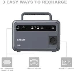 Зарядна станція CTECHi GT600 Portable Power Station 600W 384Wh - мініатюра 3