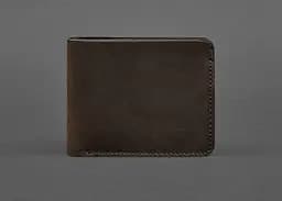 Кожаный портмоне 4.4 (с зажимом) темно-коричневый Crazy Horse