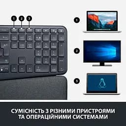 Клавіатура Logitech ERGO K860 for Business Bluetooth/Wireless UA Black [920-010352] [81153] - мініатюра 13