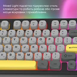 Клавіатура Ajazz AF98 USB UA Black/Grey/Yellow (AF98-BGY) - мініатюра 9