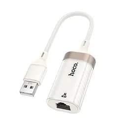USB-хаб Hoco UA41 Crystal USB ethernet adapter(100 mbps) White