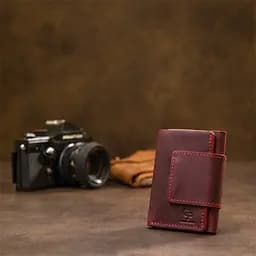 Шкіряне жіноче портмоне Grande Pelle 8х10х1 см acs0027537 - мініатюра 7