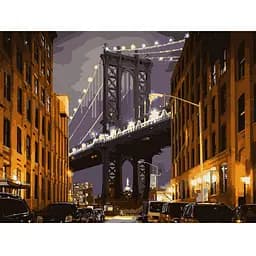 Картина за номерами Santi Бруклінський міст 30х40 см LED підсвітка (956445)