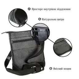 Сумка SHVIGEL 11025 шкіряна чорна - мініатюра 10