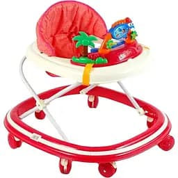 Дитячі ходунки Joy В-61030 з музичною панеллю регулюванням висоти та силіконовими колесами рожеві