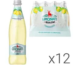 Borjomi Limonati, Упаковка 12 шт. х 0,5 л, Напій газований соковмісний Цитрус Боржомі, скло