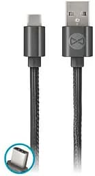 Кабель Forever Leather Cable USB For Type-C 2A 1M Black