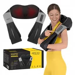 Накидка-массажер 4FIZJO Shiatsu Ultra+ для шеи и спины, аккумуляторная 4FJ0611 Black/Grey (P-5907739319098)