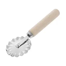 Ніж ролик фігурний зубчастий для тіста та вирізування чебуреків з дерев'яною ручкою Ø63х175 мм, Kitchette 85669