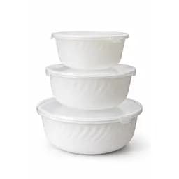 Набор салатников с крышками Lumines White 3 шт (14 см 300 мл, 16 см 450 мл, 19 см 1000 мл) Белый 88182
