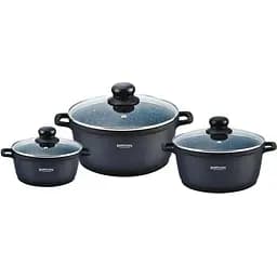 Набор кастрюль Bohmann BH-6006-MRB 6 предметов для всех типов плит Черный