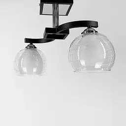 Стельова люстра в чорному корпусі на 2 подвійних плафони Line.F 51098/2