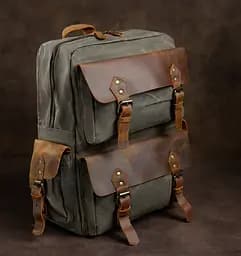 Туристичний рюкзак canvas 20107 Vintage болотяний - мініатюра 2