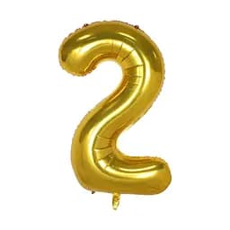 Шар воздушный фольгированный (102 см) Цифра 2 золото