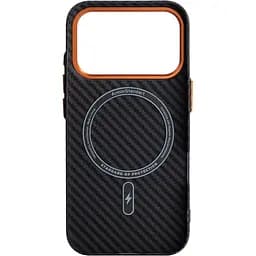 Чохол ArmorStandart LikeCarbon2 SE MagCase для Apple iPhone 17 Pro Max Black Orange (ARM89162) [156303] - мініатюра 2