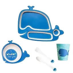 Набір дитячого бамбукового посуду UFT Кит 5 предметів M+BP14 Whale